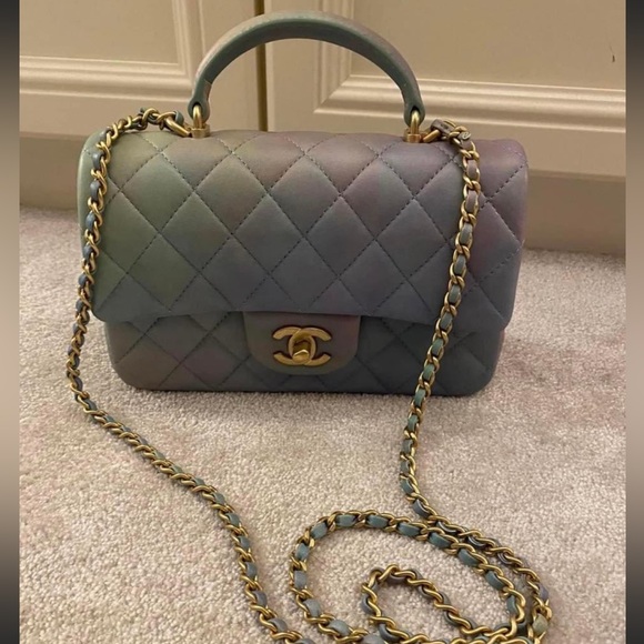 22P mini flap bag with handle Ombré - Picture 8 of 8